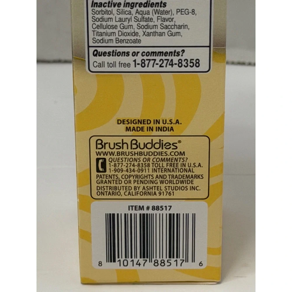 Brush Buddies Vanilla Ice Cream Flavored Toothpaste 3.5oz Anticavity Fluoride